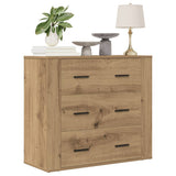 Vidaxl dressoir 80x33x70 cm bewerkt hout artisanaal eikenkleurig