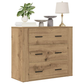 Vidaxl dressoir 80x33x70 cm bewerkt hout artisanaal eikenkleurig