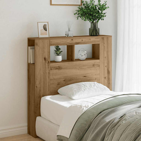 Vidaxl hoofdeinde met led 100x18,5x103,5 cm hout artisanaal eikenkleur