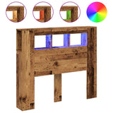 Vidaxl hoofdeinde met led 120x18,5x103,5 cm bewerkt hout oud hout