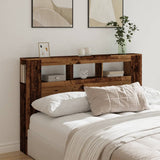 Vidaxl hoofdeinde met led 160x18,5x103,5 cm bewerkt hout oud hout