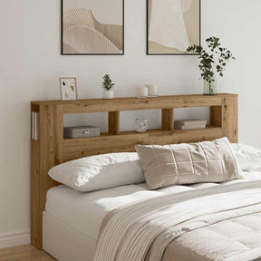 Vidaxl hoofdeinde met led 180x18,5x103,5 cm hout artisanaal eikenkleur