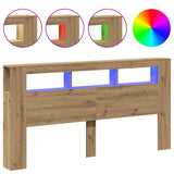 Vidaxl hoofdeinde met led 200x18,5x103,5 cm hout artisanaal eikenkleur