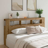 Vidaxl hoofdeinde met led 200x18,5x103,5 cm hout artisanaal eikenkleur