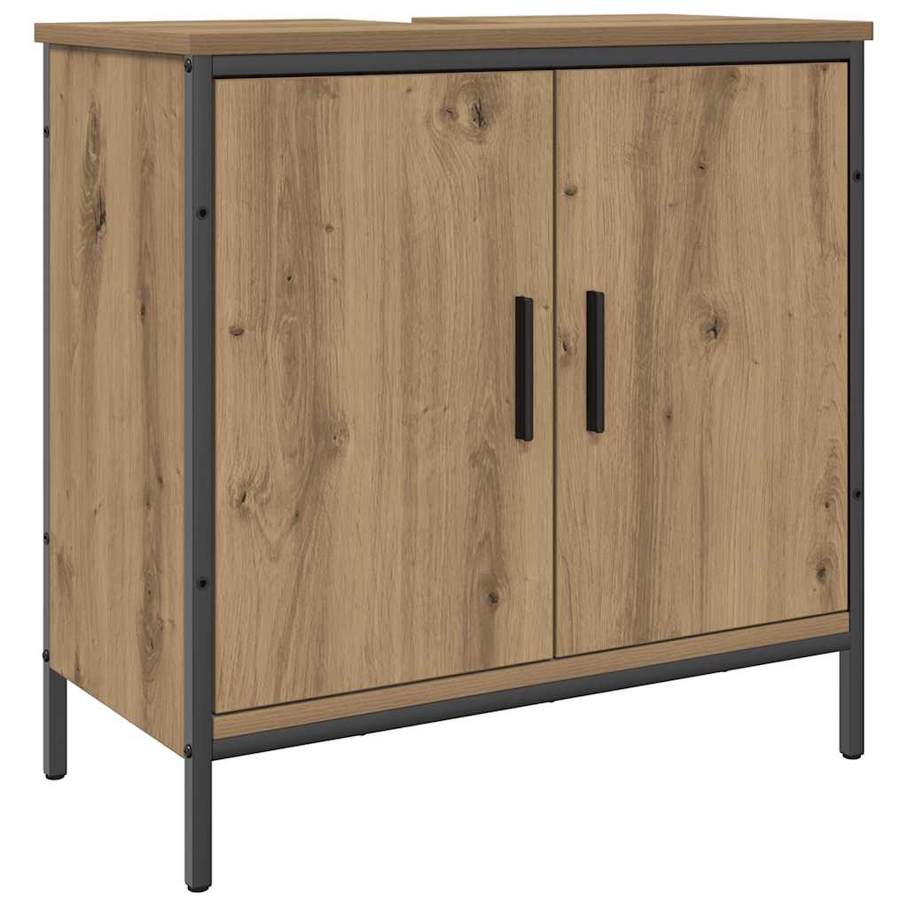 Vidaxl wastafelkast 60x30x60 cm bewerkt hout artisanaal eikenkleurig