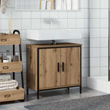 Vidaxl wastafelkast 60x30x60 cm bewerkt hout artisanaal eikenkleurig