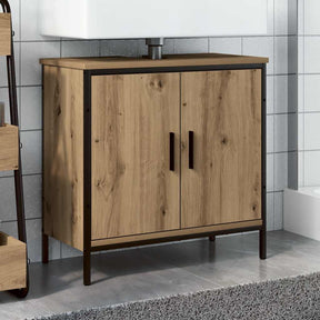Vidaxl wastafelkast 60x30x60 cm bewerkt hout artisanaal eikenkleurig