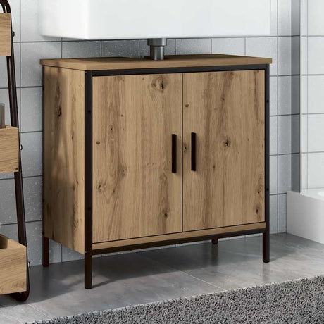 Vidaxl wastafelkast 60x30x60 cm bewerkt hout artisanaal eikenkleurig