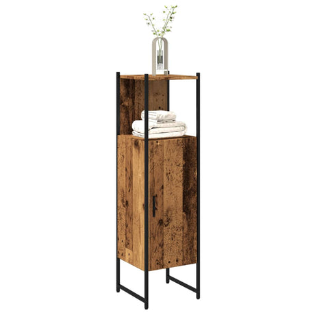 Vidaxl badkamerkast 33x33x120,5 cm bewerkt hout oud houtkleurig