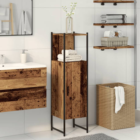 Vidaxl badkamerkast 33x33x120,5 cm bewerkt hout oud houtkleurig