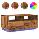 Vidaxl salontafel met led-verlichting 90x49x40 cm oud houtkleurig