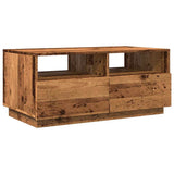 Vidaxl salontafel met led-verlichting 90x49x40 cm oud houtkleurig