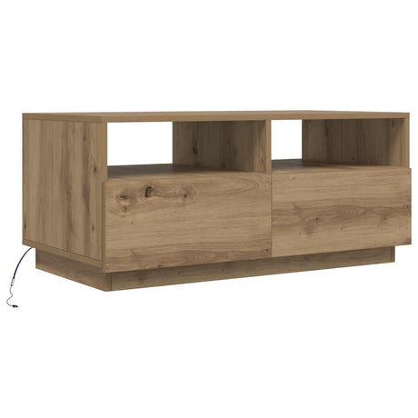 Vidaxl salontafel met led-verlichting 90x49x40 cm artisan eikenkleurig