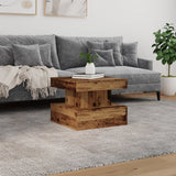 Vidaxl salontafel met led-verlichting 50x50x40 cm oud houtkleurig