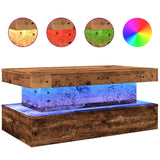Vidaxl salontafel met led-verlichting 90x50x40 cm oud houtkleurig