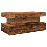 Vidaxl salontafel met led-verlichting 90x50x40 cm oud houtkleurig