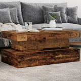 Vidaxl salontafel met led-verlichting 90x50x40 cm oud houtkleurig