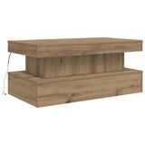 Vidaxl salontafel met led-verlichting 90x50x40cm artisanaal eikenkleur