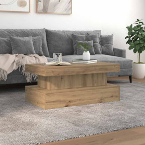 Vidaxl salontafel met led-verlichting 90x50x40cm artisanaal eikenkleur