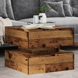 Vidaxl salontafel met led-verlichting 50x50x40 cm oud houtkleurig