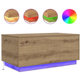 Vidaxl salontafel met led-verlichting 90x50x40cm artisanaal eikenkleur