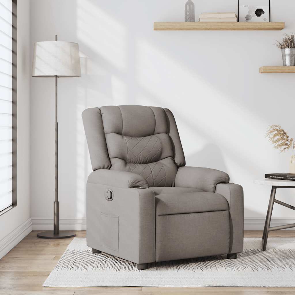 Vidaxl fauteuil verstelbaar stof taupe