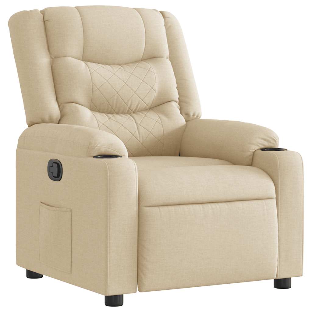 Vidaxl fauteuil verstelbaar stof crèmekleurig