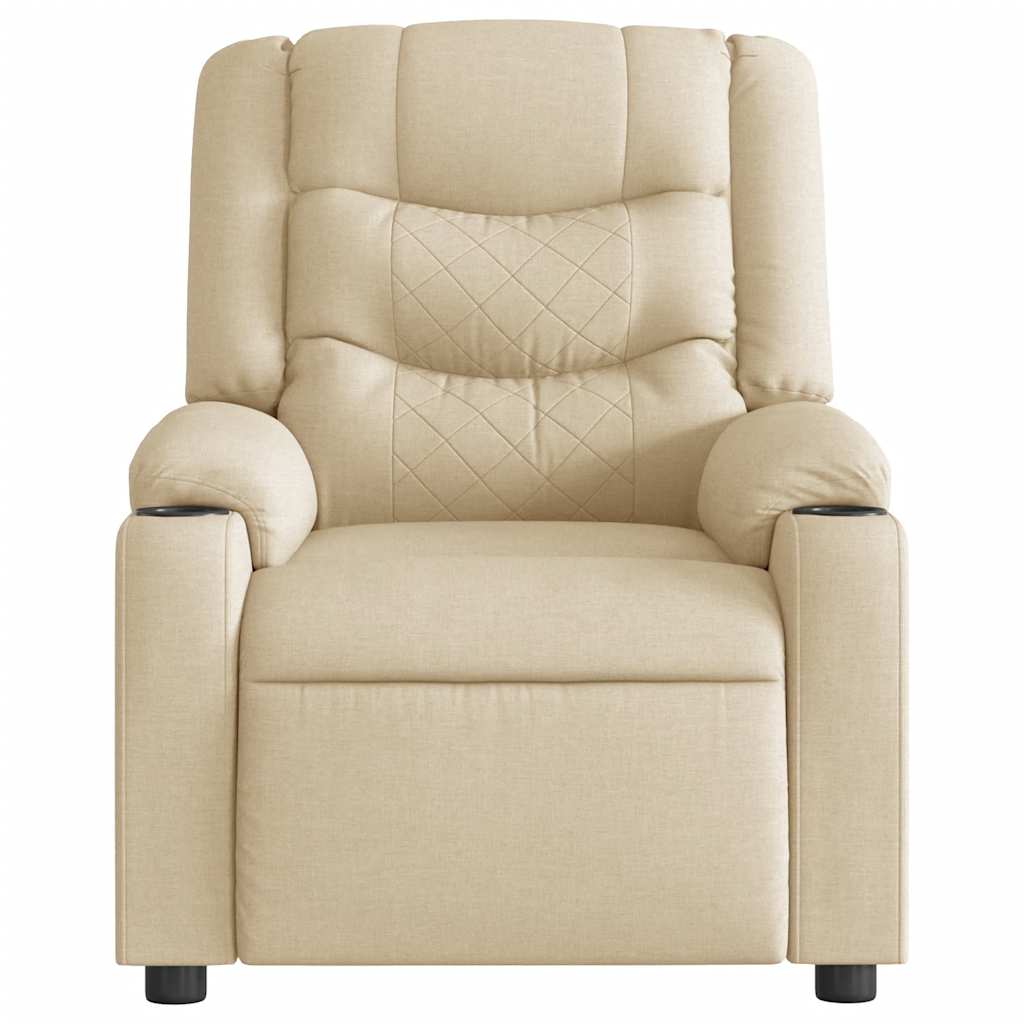 Vidaxl fauteuil verstelbaar stof crèmekleurig