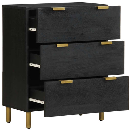 Vidaxl dressoir 60x33x75 cm bewerkt hout zwart