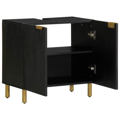Vidaxl wastafelkast 62x33x58 cm bewerkt hout zwart