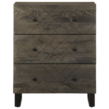 Vidaxl dressoir 60x33x75 cm massief mangohout zwart