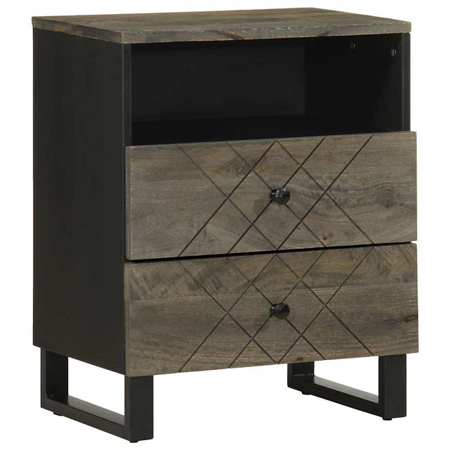 Vidaxl nachtkastje 50x33x62 cm massief mangohout zwart