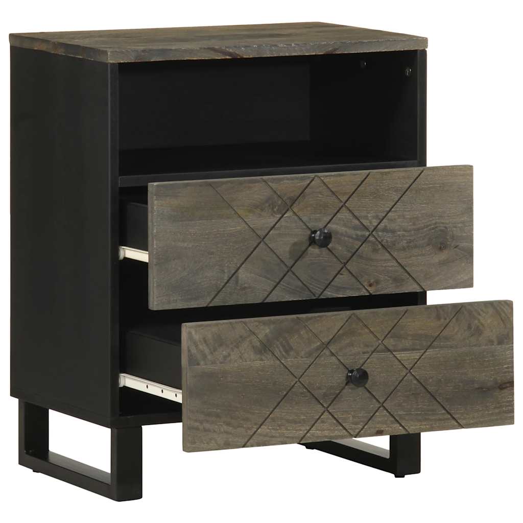 Vidaxl nachtkastje 50x33x62 cm massief mangohout zwart