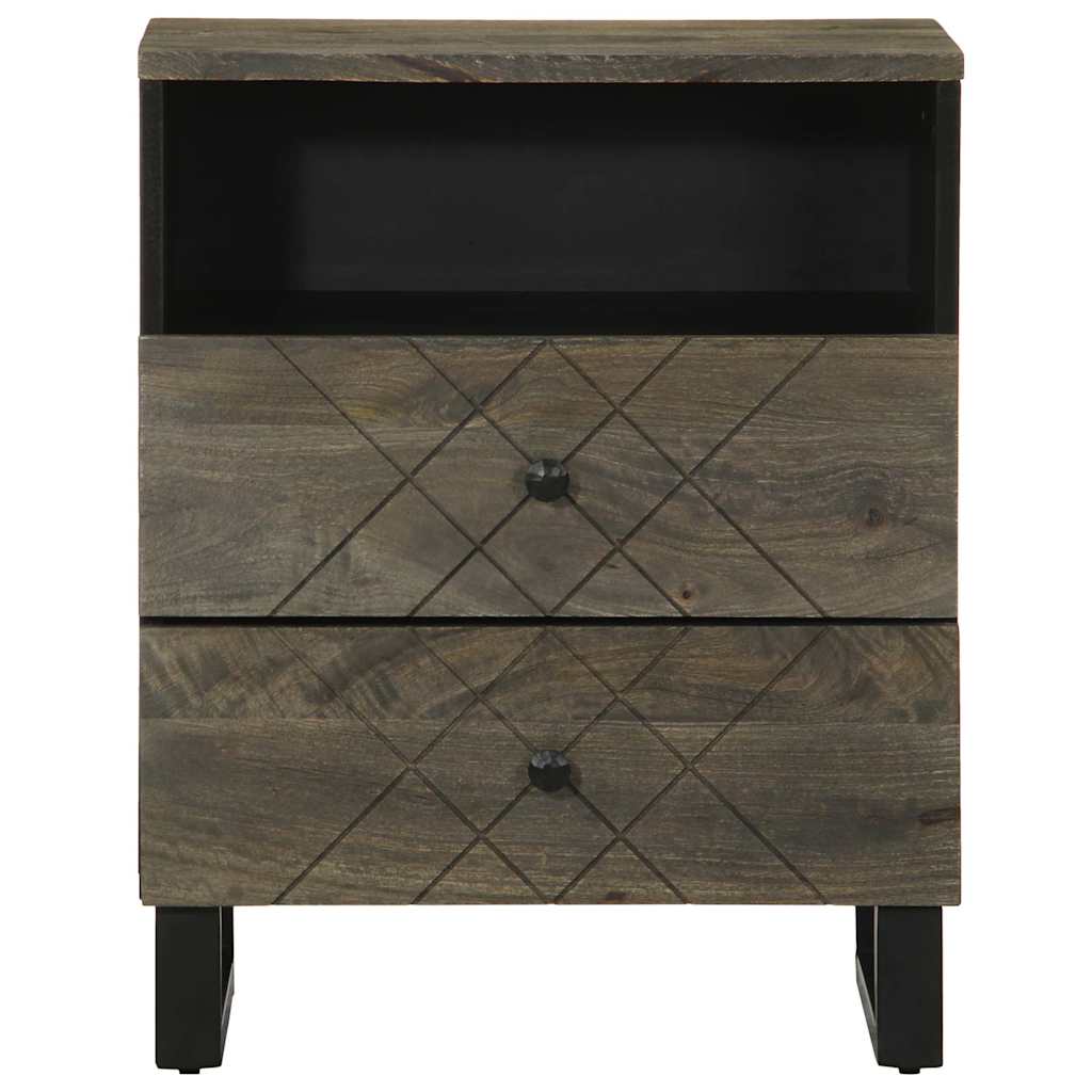 Vidaxl nachtkastje 50x33x62 cm massief mangohout zwart
