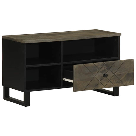 Vidaxl tv-meubel 80x33x46 cm massief mangohout zwart