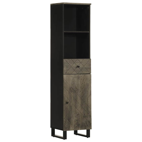 Vidaxl badkamerkast 38x33x160 cm massief mangohout zwart