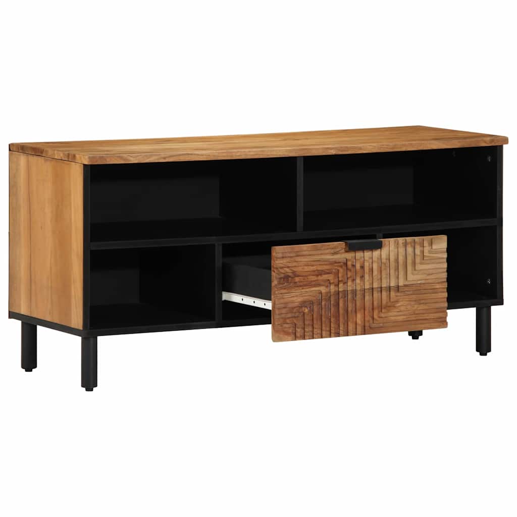Vidaxl tv-kast met lade bruin 100 x 33,5 x 46 cm massief mango hout