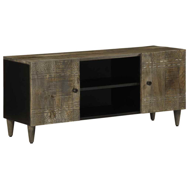 Vidaxl tv-meubel 105x33,5x46 cm massief mangohout lichtgrijs