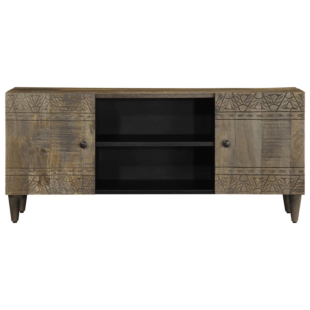 Vidaxl tv-meubel 105x33,5x46 cm massief mangohout lichtgrijs