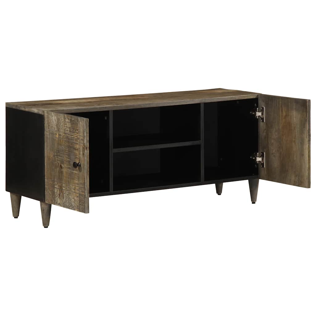 Vidaxl tv-meubel 105x33,5x46 cm massief mangohout lichtgrijs