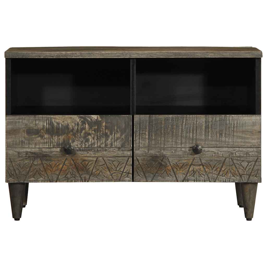 Vidaxl tv-meubel 70x33,5x46 cm massief mangohout lichtgrijs
