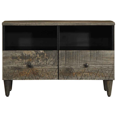 Vidaxl tv-meubel 70x33,5x46 cm massief mangohout lichtgrijs