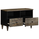 Vidaxl tv-meubel 70x33,5x46 cm massief mangohout lichtgrijs
