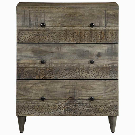 Vidaxl dressoir 60x33,5x75 cm massief mangohout lichtgrijs