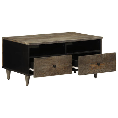 Vidaxl salontafel 80x54x40 cm massief mangohout lichtgrijs