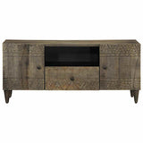 Vidaxl tv-meubel 105x33,5x46 cm massief mangohout lichtgrijs