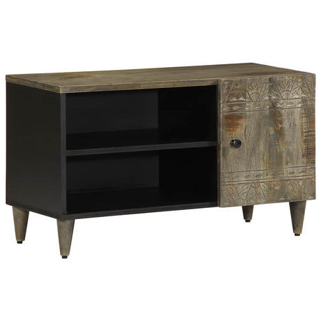 Vidaxl tv-meubel 80x31,5x46 cm massief mangohout lichtgrijs