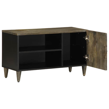 Vidaxl tv-meubel 80x31,5x46 cm massief mangohout lichtgrijs