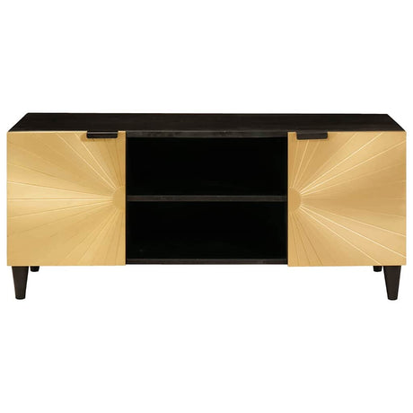 Vidaxl tv-kast zwart en goud 105 x 33 x 46 cm bewerkt hout