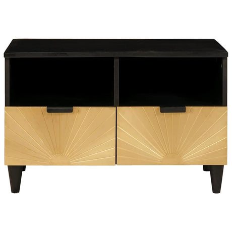 Vidaxl tv-kast zwart en goud 70 x 33 x 46 cm bewerkt hout